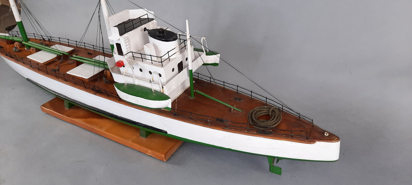 Antique Scale Model Cargo Ship, 48"L X 17"H