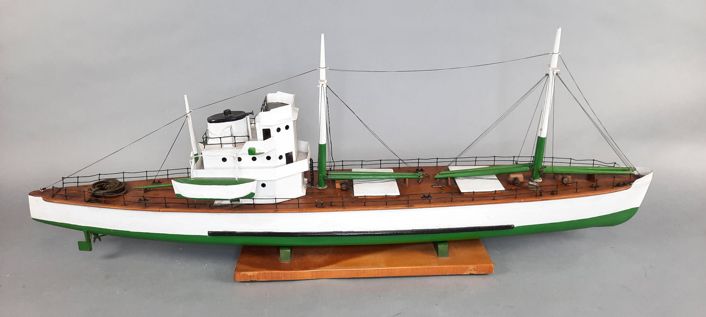 Antique Scale Model Cargo Ship, 48"L X 17"H