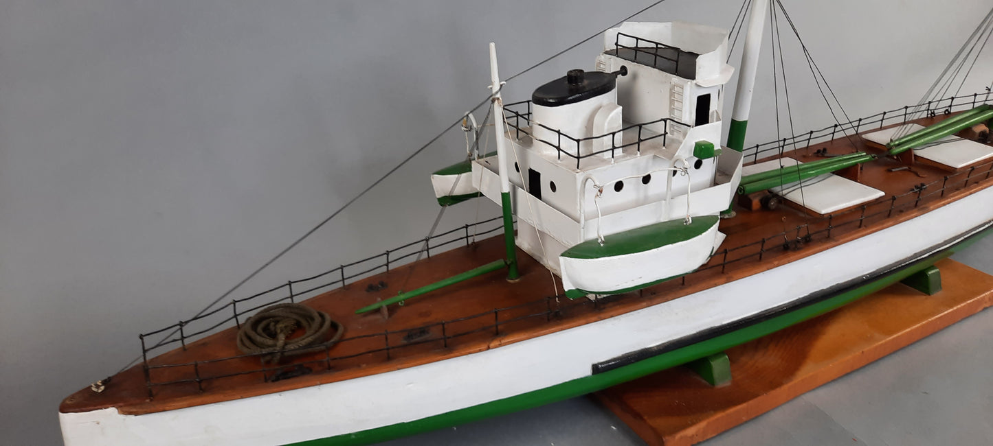 Antique Scale Model Cargo Ship, 48"L X 17"H