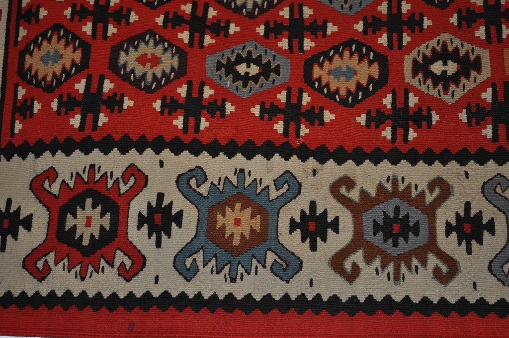 Vintage Sarkoy Kilim Rug, Textile, Symbolizing Fertility, Devotion, Protection, Handwoven, Bride, Groom, Wedding Present, Newlywed Gift