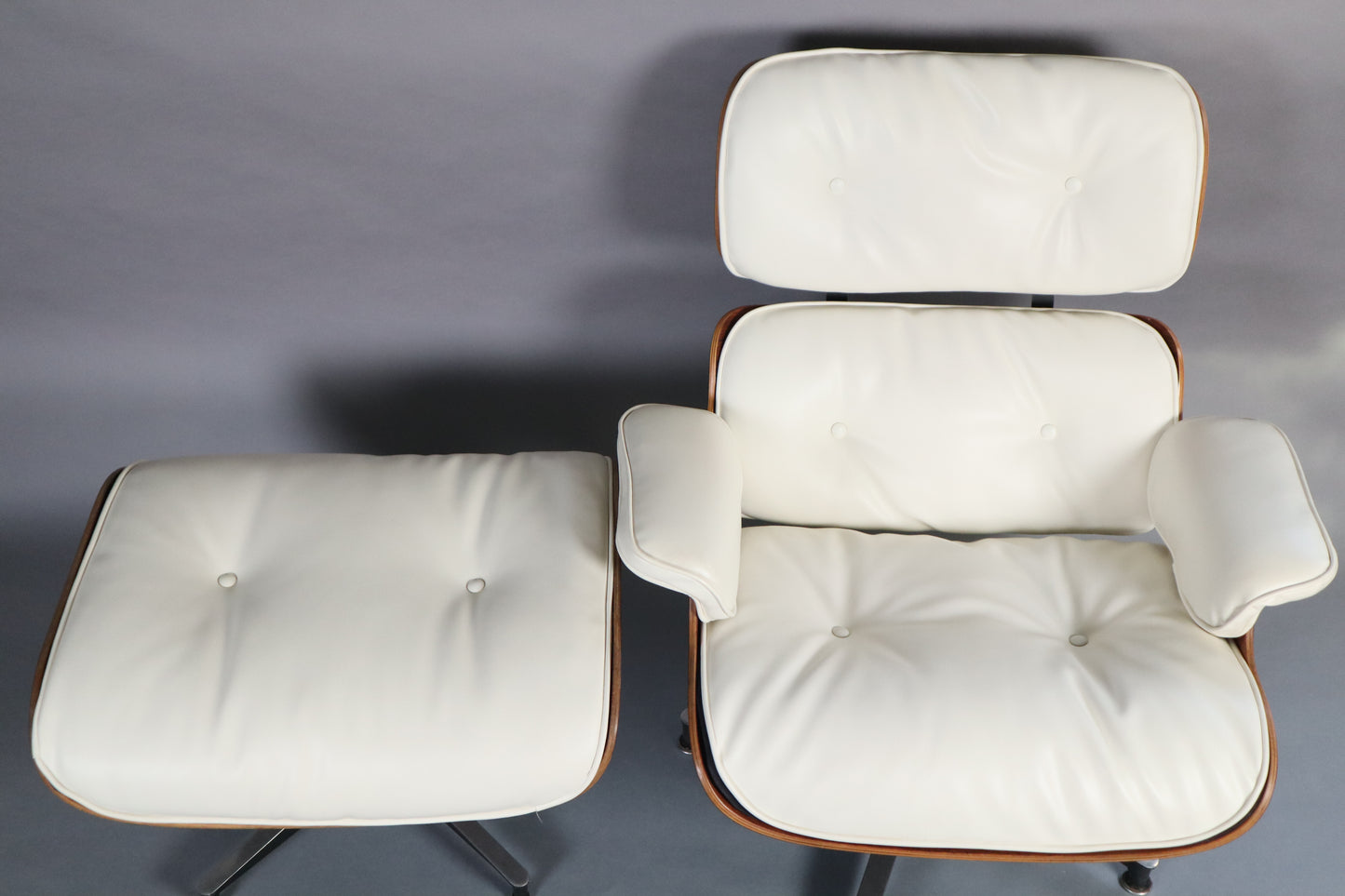 RARE Brazilian Rosewood Original Eames Lounge Chair & Ottoman For Herman Miller - WHITE LEATHER