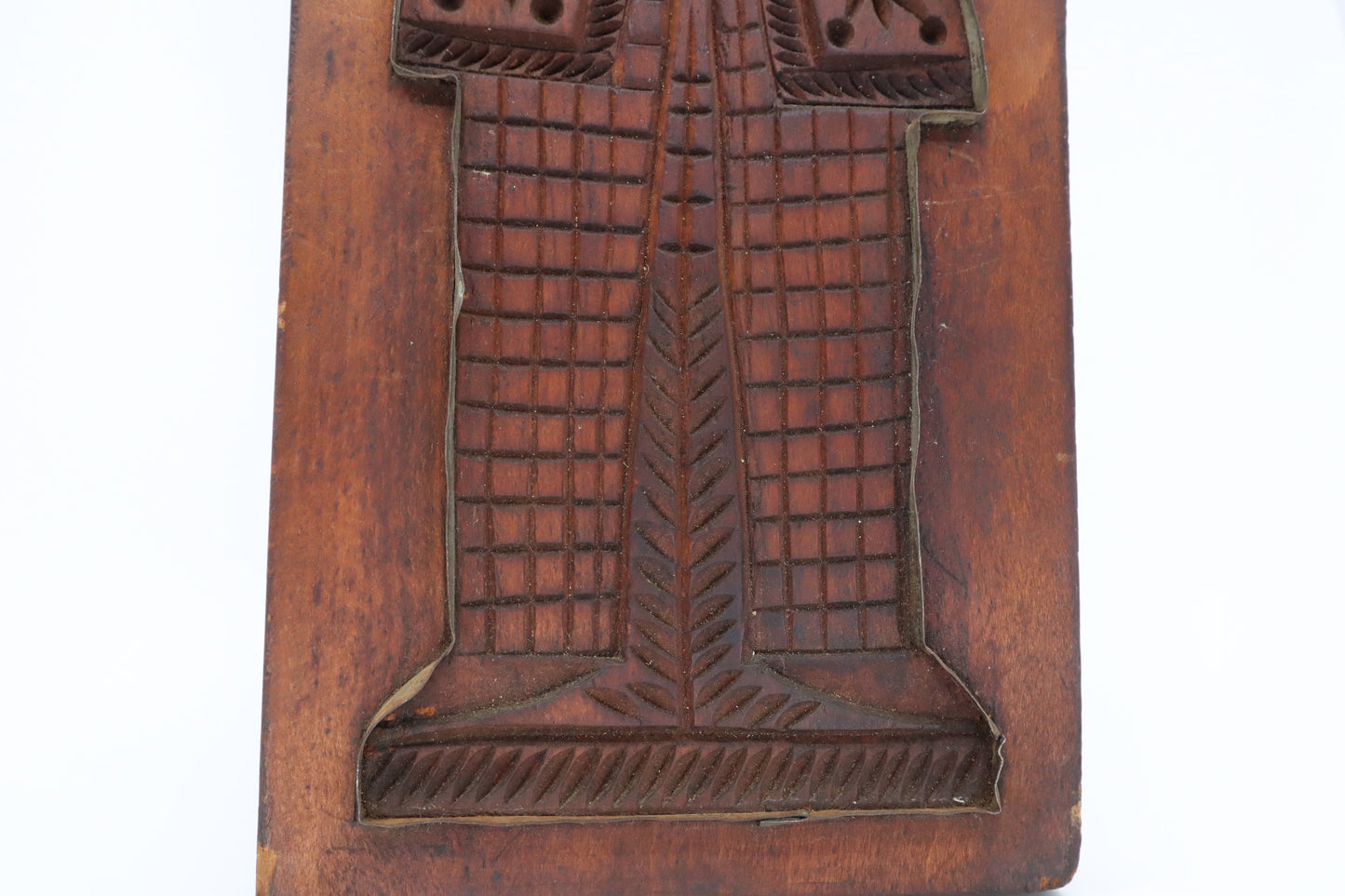 Vintage German Folk Art Cookie Mold, Hand Carved Wooden, Printen Dessert 21 x 8 x 1.5"