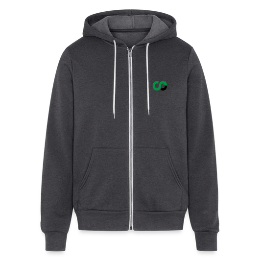 Bella + Canvas Unisex Full Zip Hoodie - charcoal grey